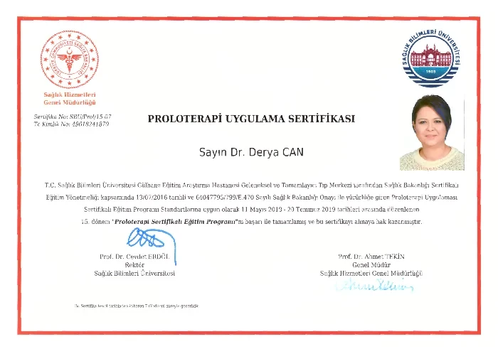 Proloterapi Uygulama Sertifikası